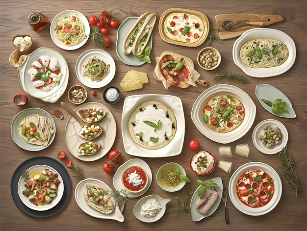 Zestaw potraw na stole